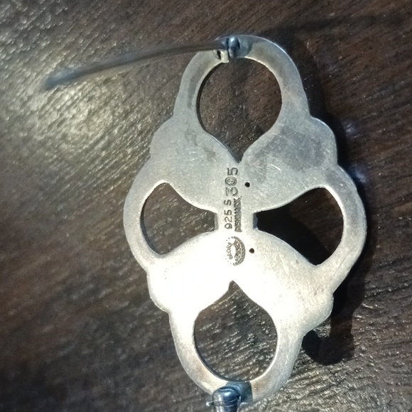 Georg Jensen SS 925 Denmark Quadrofoil Flower Brooch # 305 Pattern - Picture 4 of 6